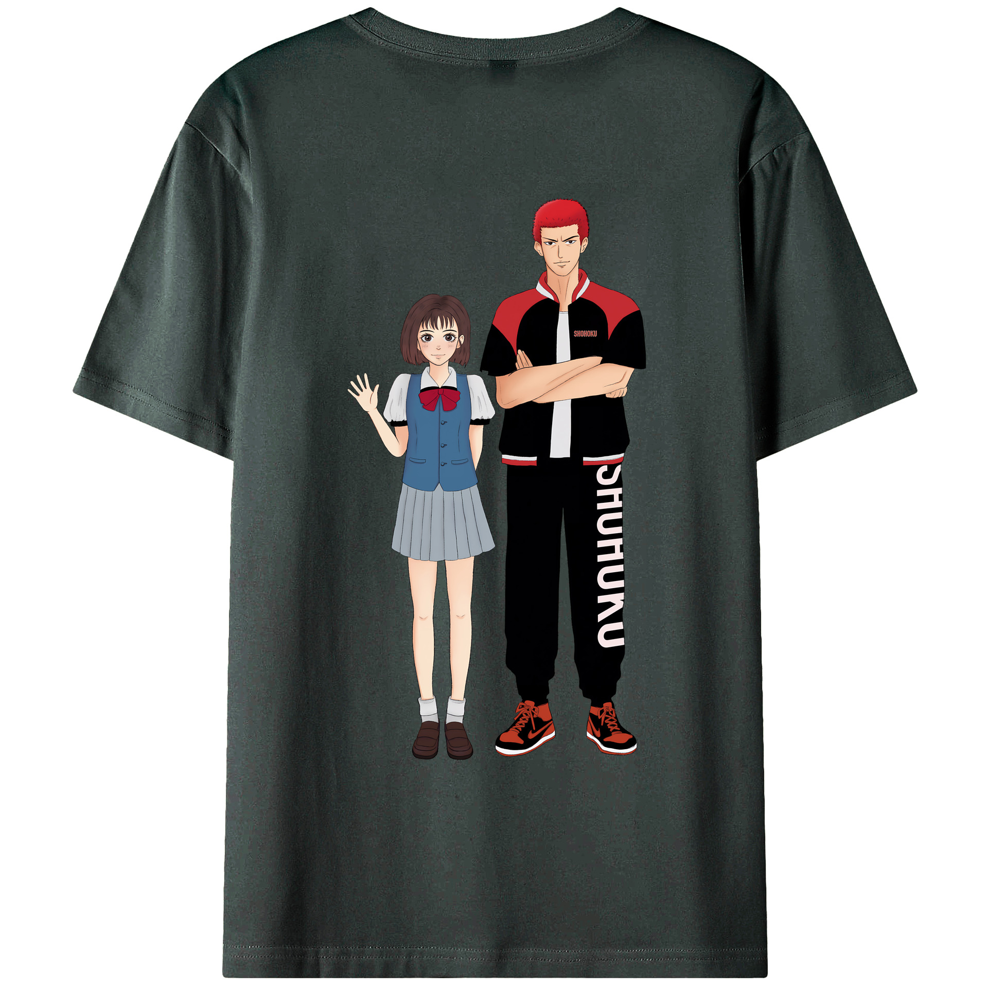 （画像用） SLAM DUNK／スラムダンク 綿100％ メンズ半袖Tシャツ（バックプリント） 通気性